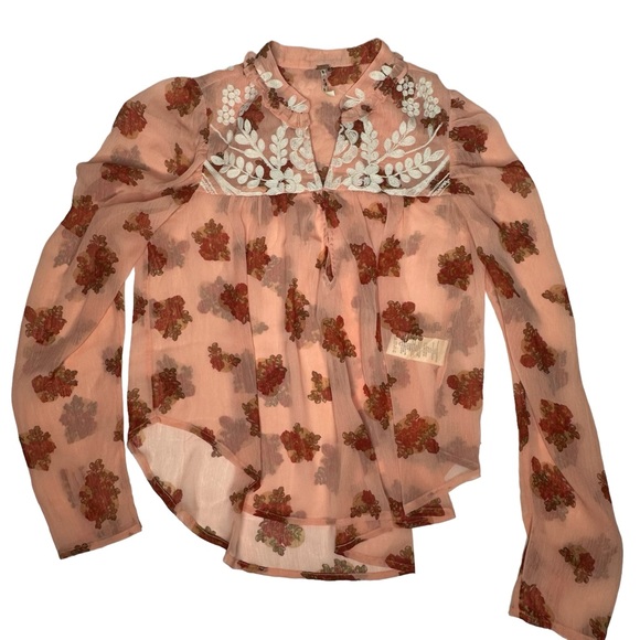 NWOat Free People Patricia Embroidered Blouse xs - Picture 3 of 15